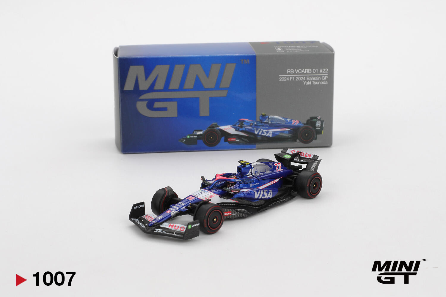 Mini GT - #MGT01007-L - RB VCARB 01 #22 - Yuki Tsunoda - 2024 F1 - 2024 Bahrain GP - 1/64