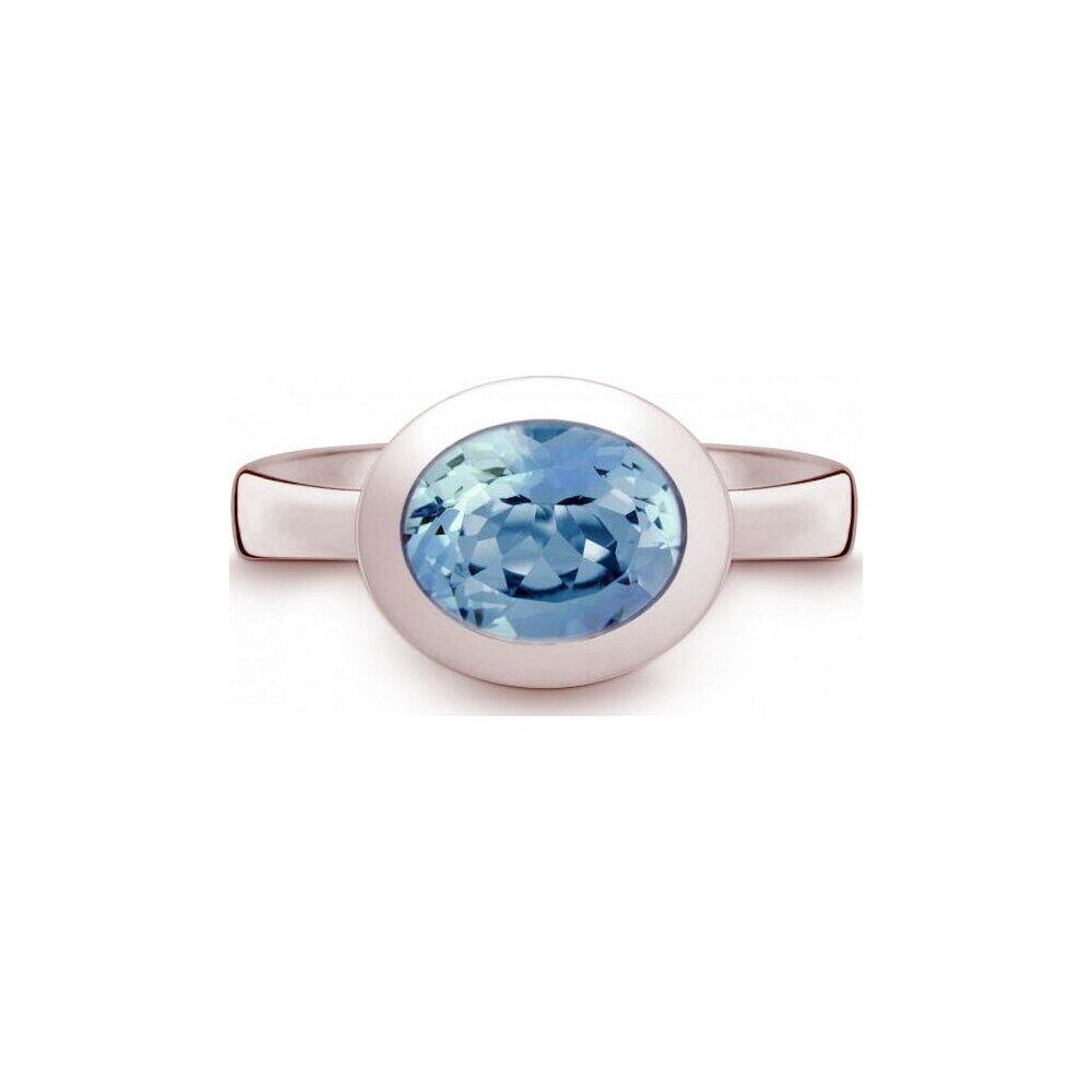 QUINN - Ring - Women's - Sterling Silver 925 - Gemstone - Blue Topaz - Ring size 56 - 21402658