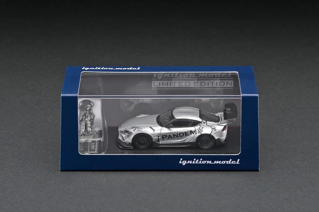 Ignition Model - #IG2338 - Pandem Supra (A90) - Toyota - silver - with Mr. Miura - 1/64 scale
