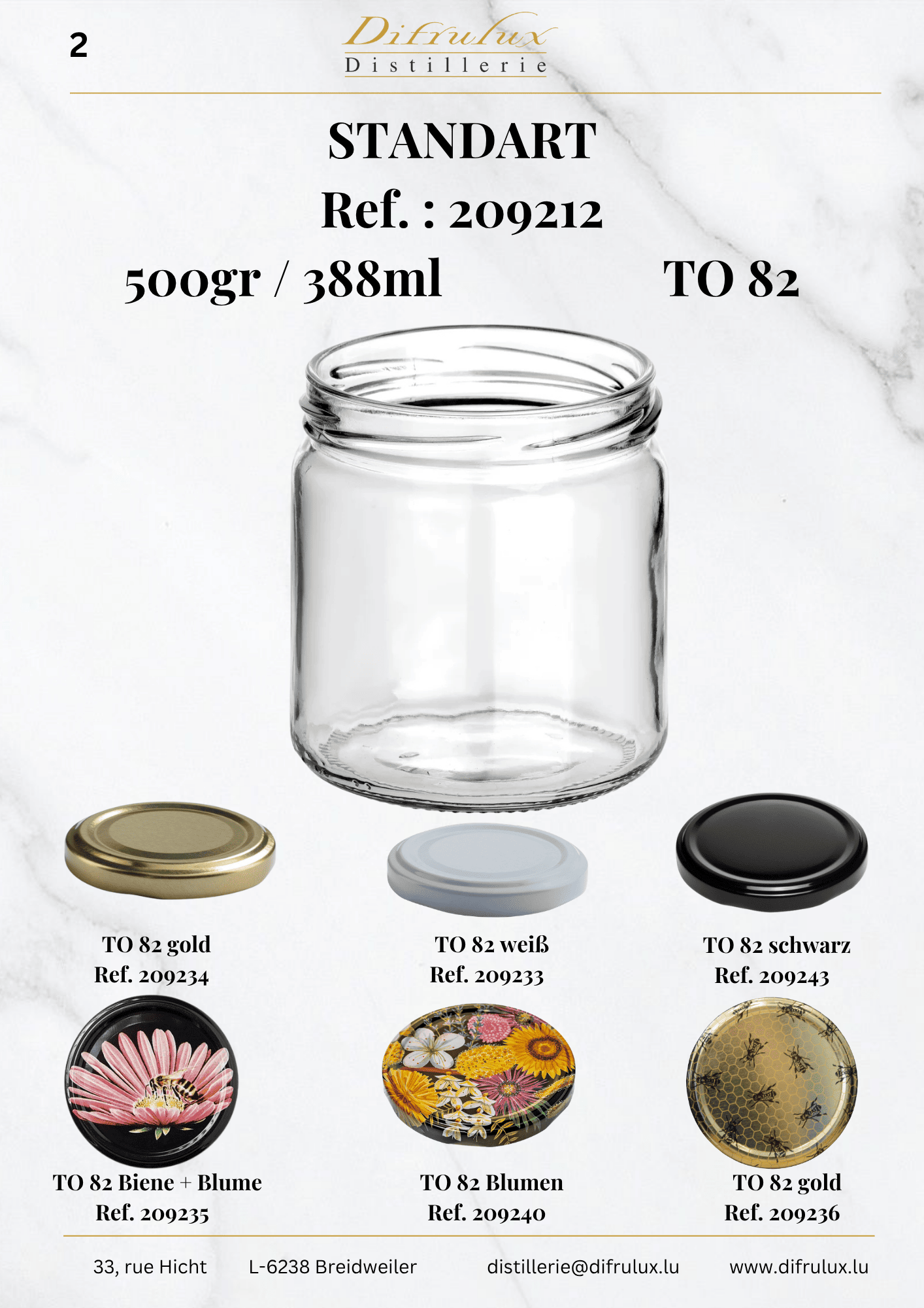 Standard - Honey Jar, 500 g / 405 ml, TO 82