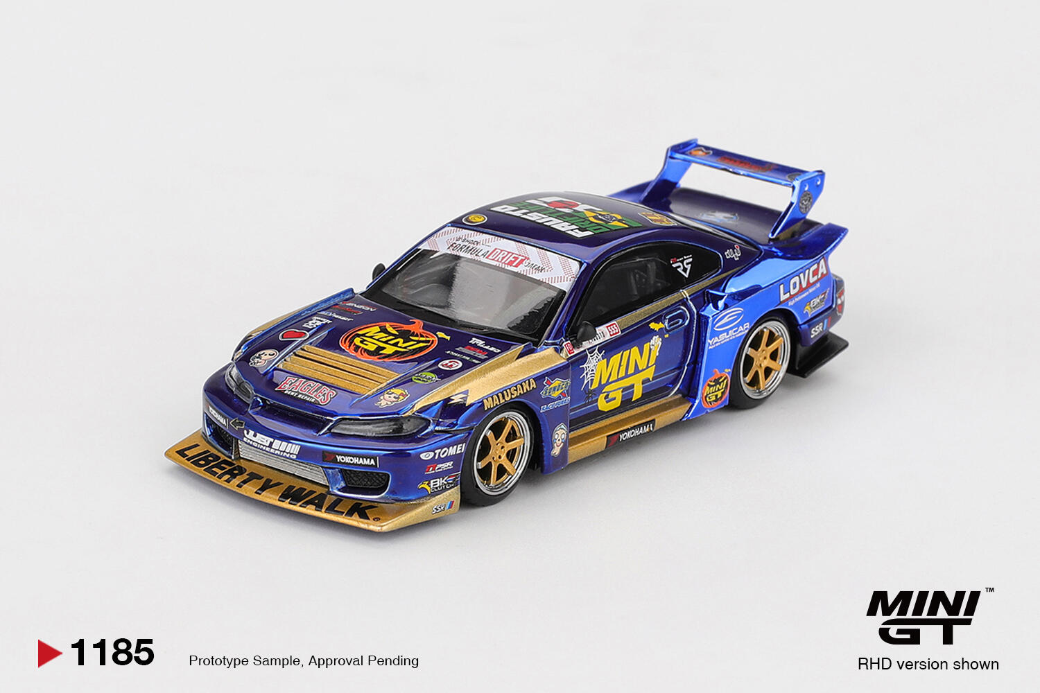 [Vorbestellbar] MINI GT - #MGT01185-R - Nissan LB-Super Silhouette S15 SILVIA #555 Team MINI GT Liberty Walk 2025 Formula Drift Halloween Special - 1/64