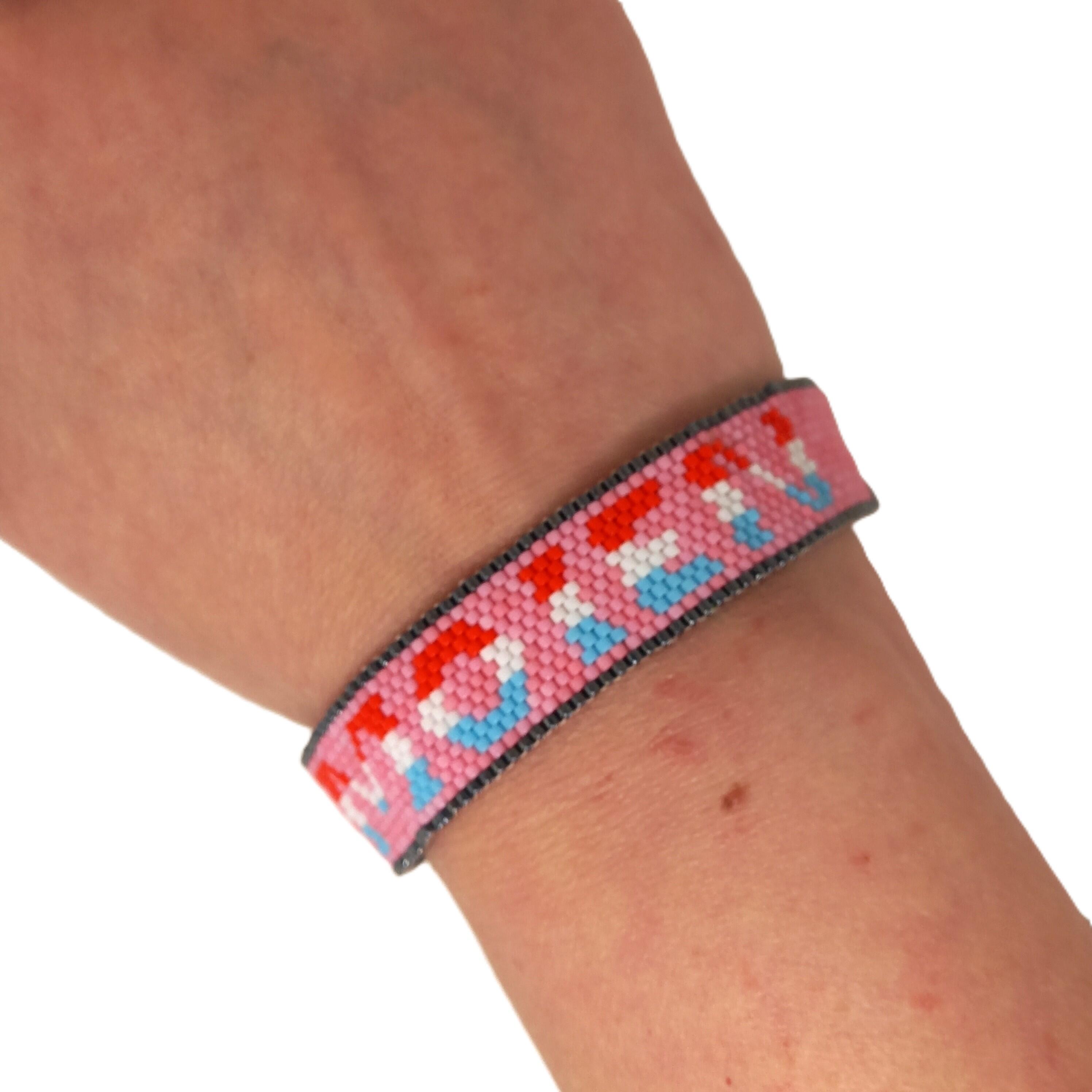 Freundschaftsband - Moien mit pinkem Hintergrund