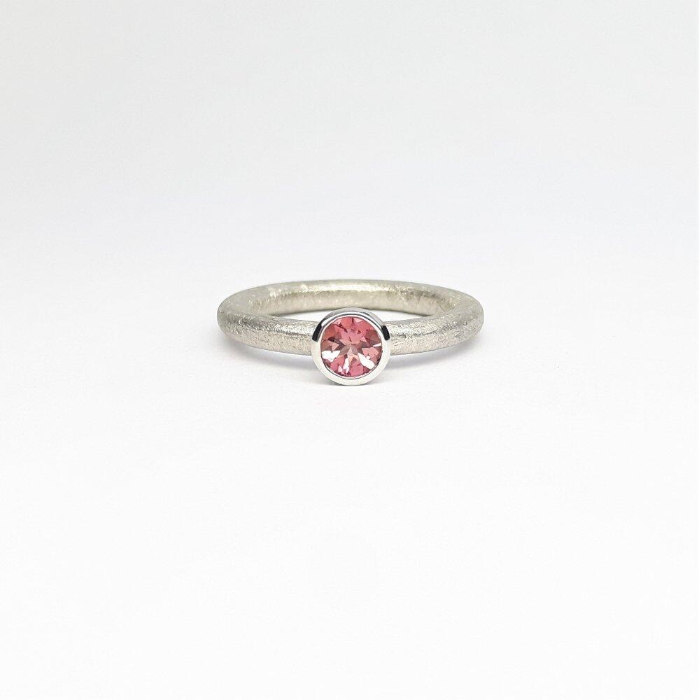 'combiring small', 925er Silber mit rosa Turmalin Ø5mm.