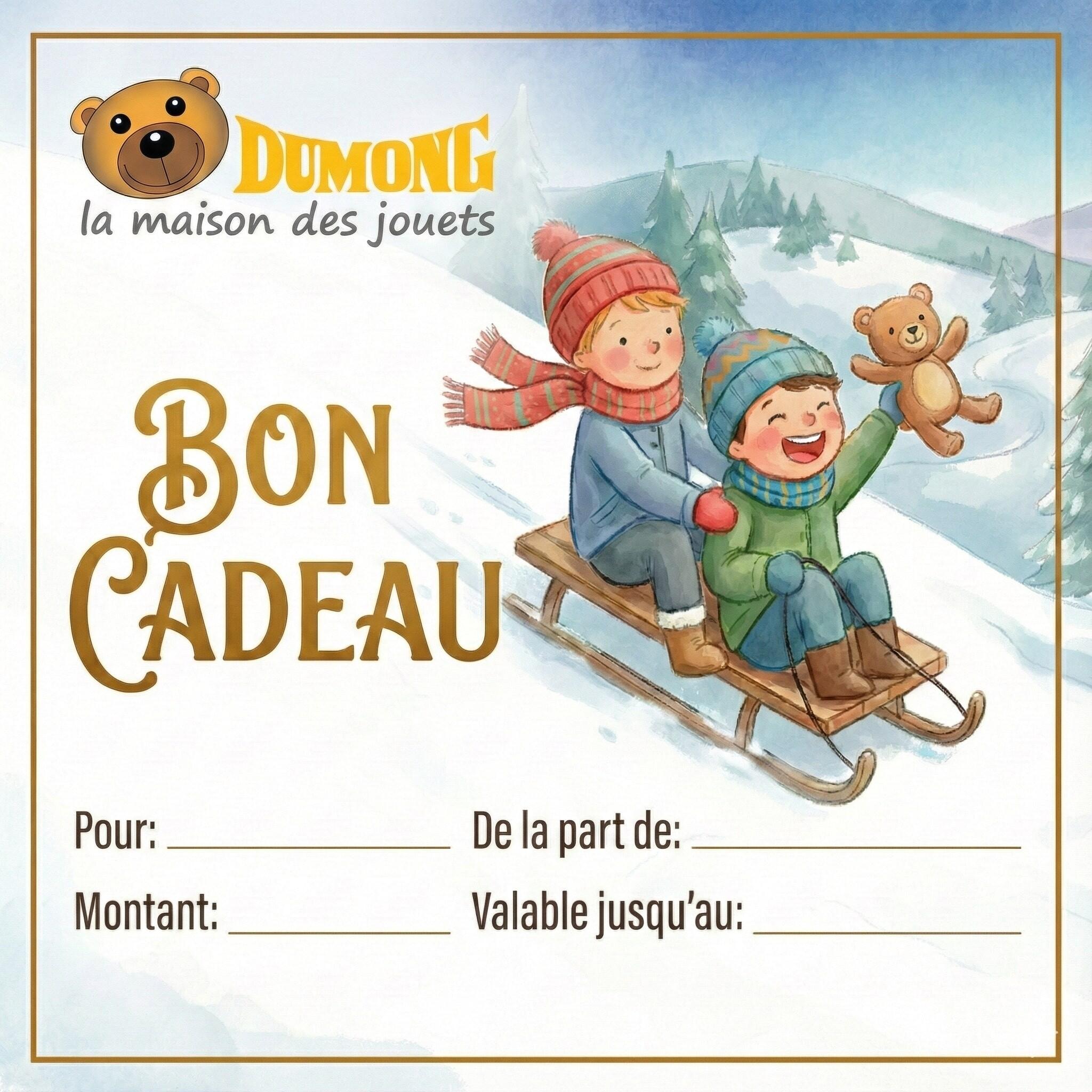 Geschenk Gutschein 70.00 € Dumong la maison des jouets