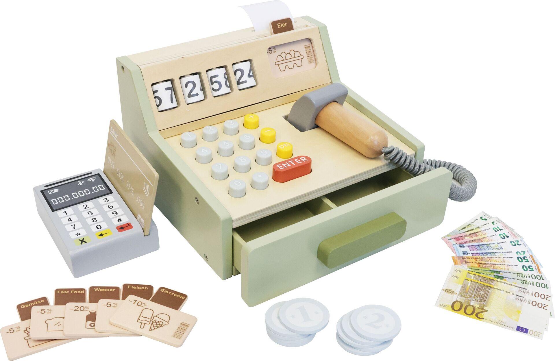 SMK HOLZ Cash Register with Accessories - SPIELMAUS