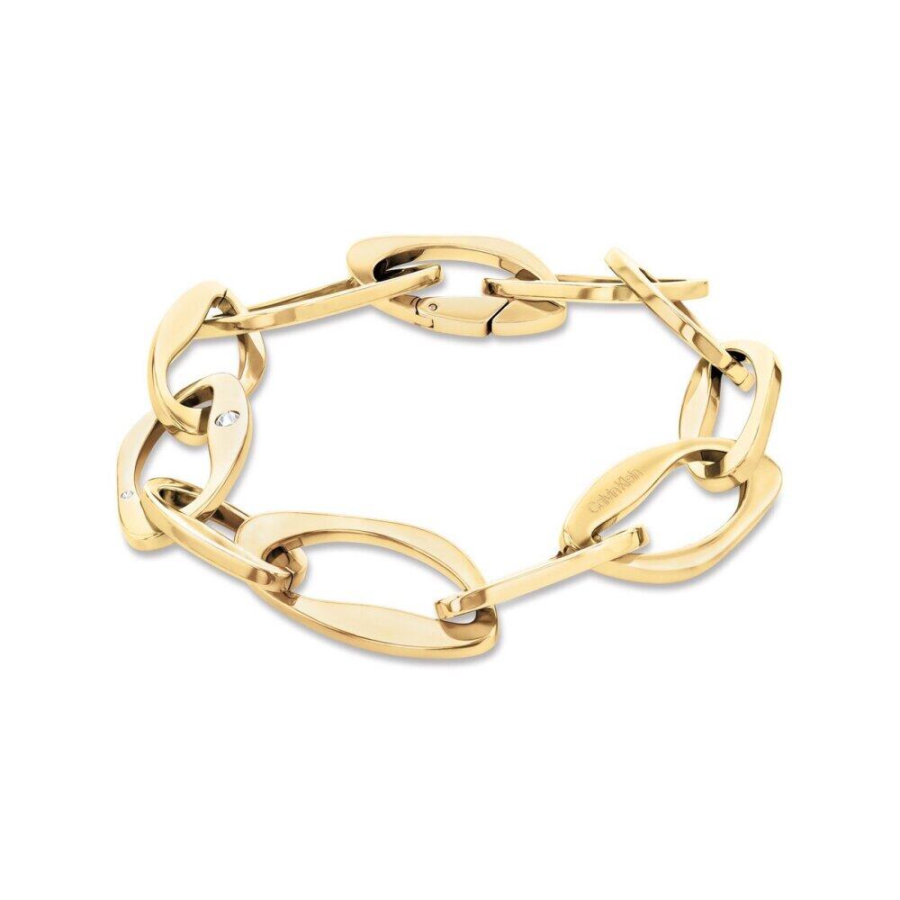 Calvin Klein - 35000686 - Bracelet - pour femme - acier inoxydable - plaqué or jaune - 18,1 cm