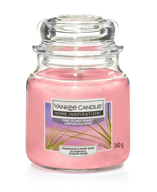 Yankee Candle Duftkerze Mittleres Glas Pink Island Sunset 340 g, rosa