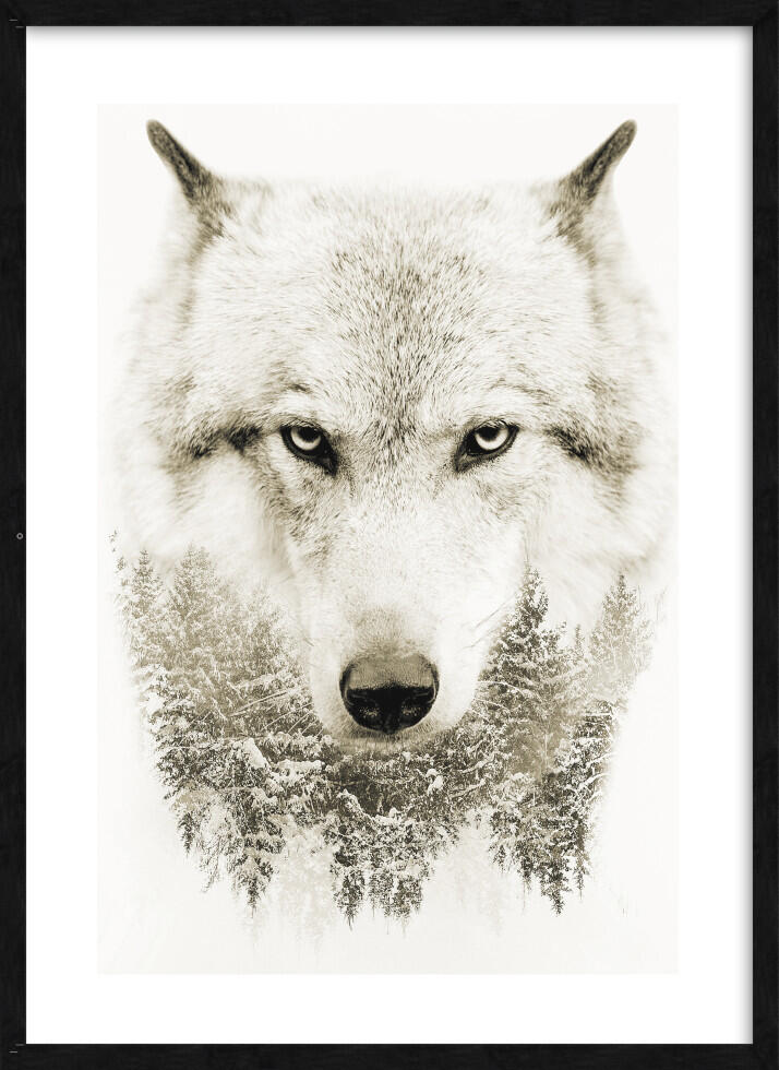 Wooden picture frame Luzern black, 50 x 70 cm