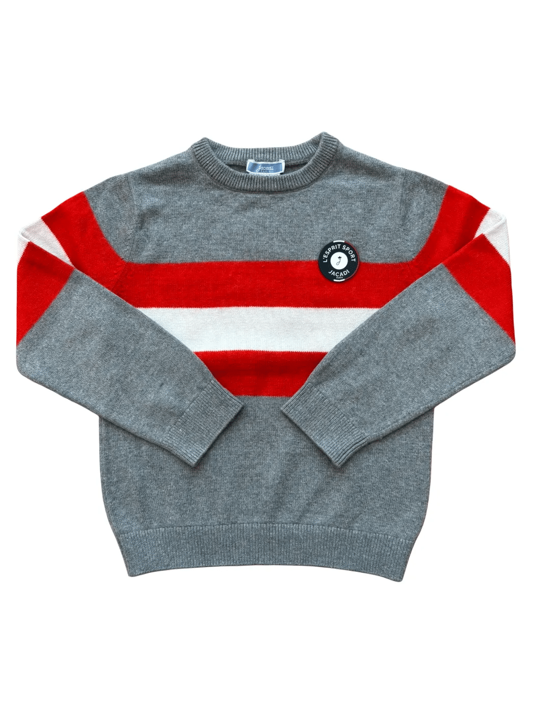 Jacadi grauer gestreifter Pullover aus Wollmischung (6Y/116)