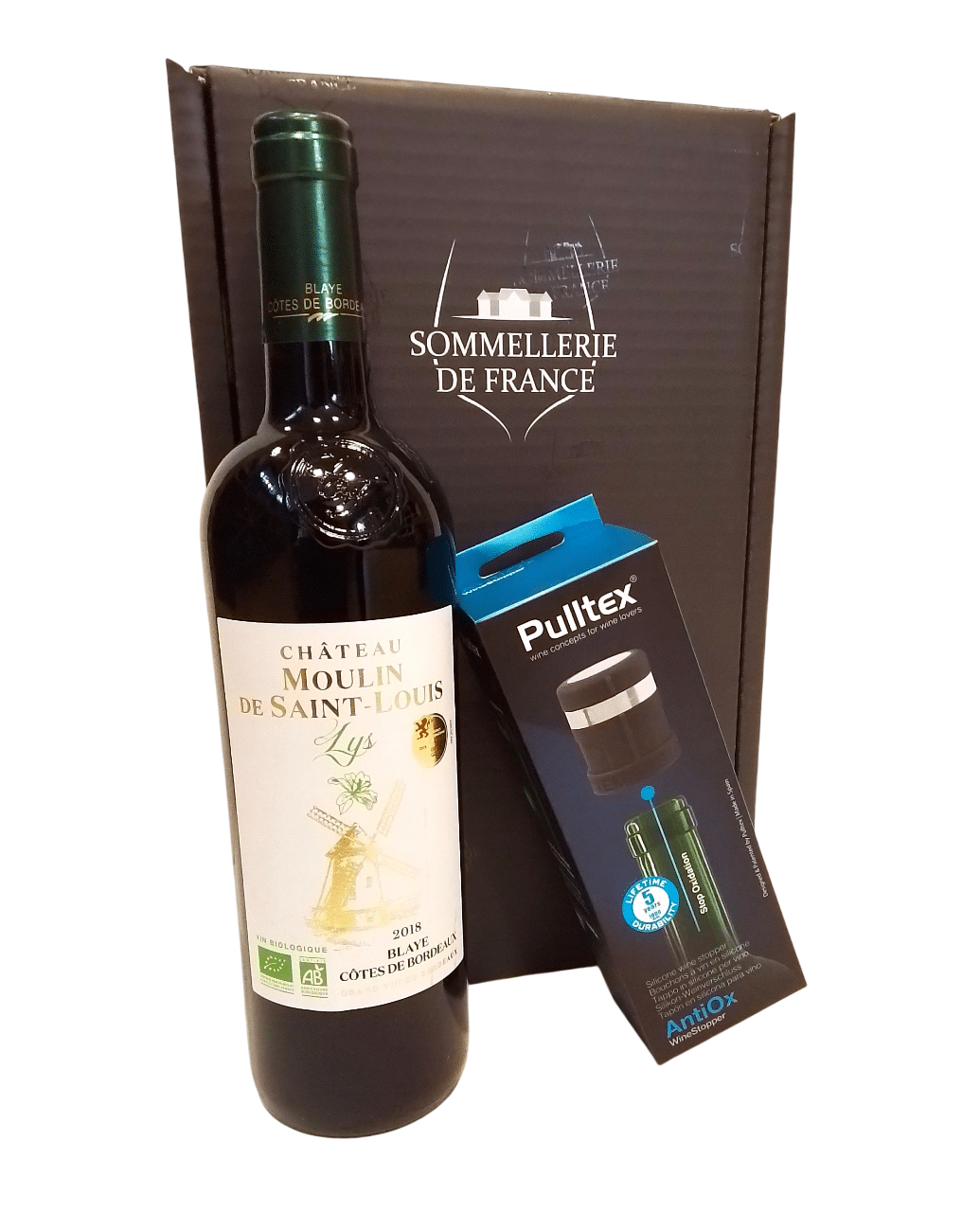 Coffret Cadeau Vin rouge et Bouchon Pulltex  