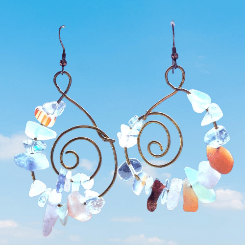 Boucles d'oreilles en gemmes pastel