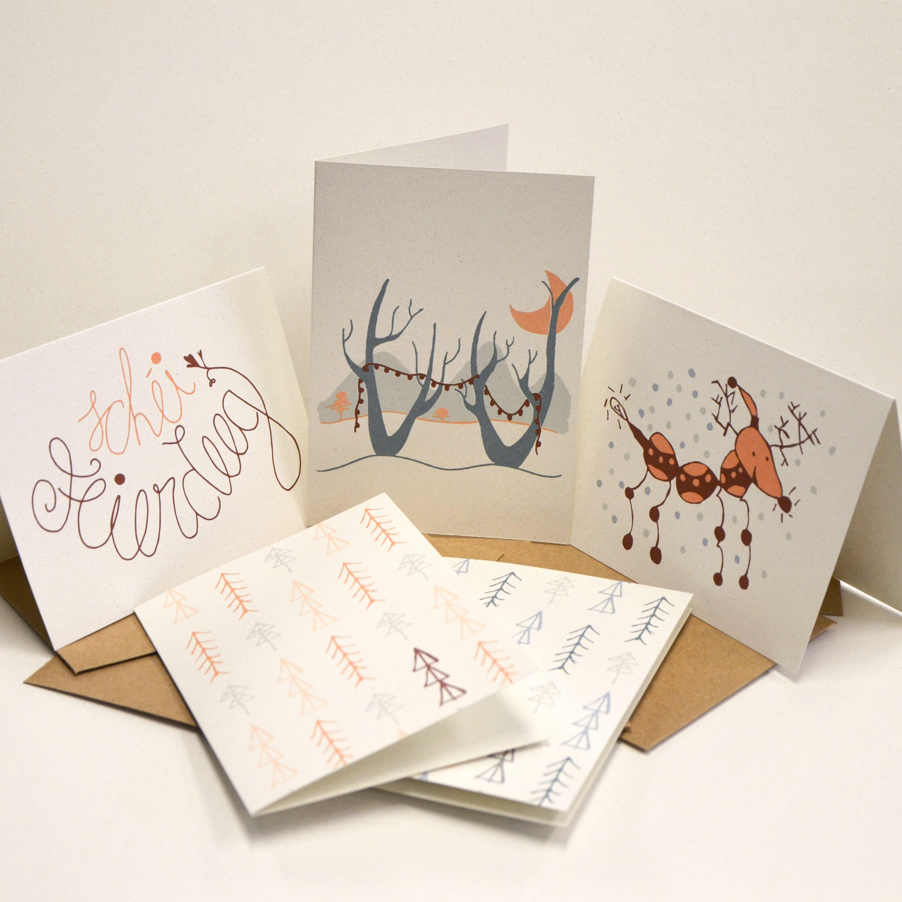 Set de 5 cartes de voeux pour Noël, avec enveloppes - Edition 2021
