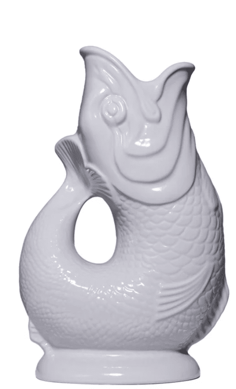 Gluckigluck - Gluggle Jug - fish jug in white