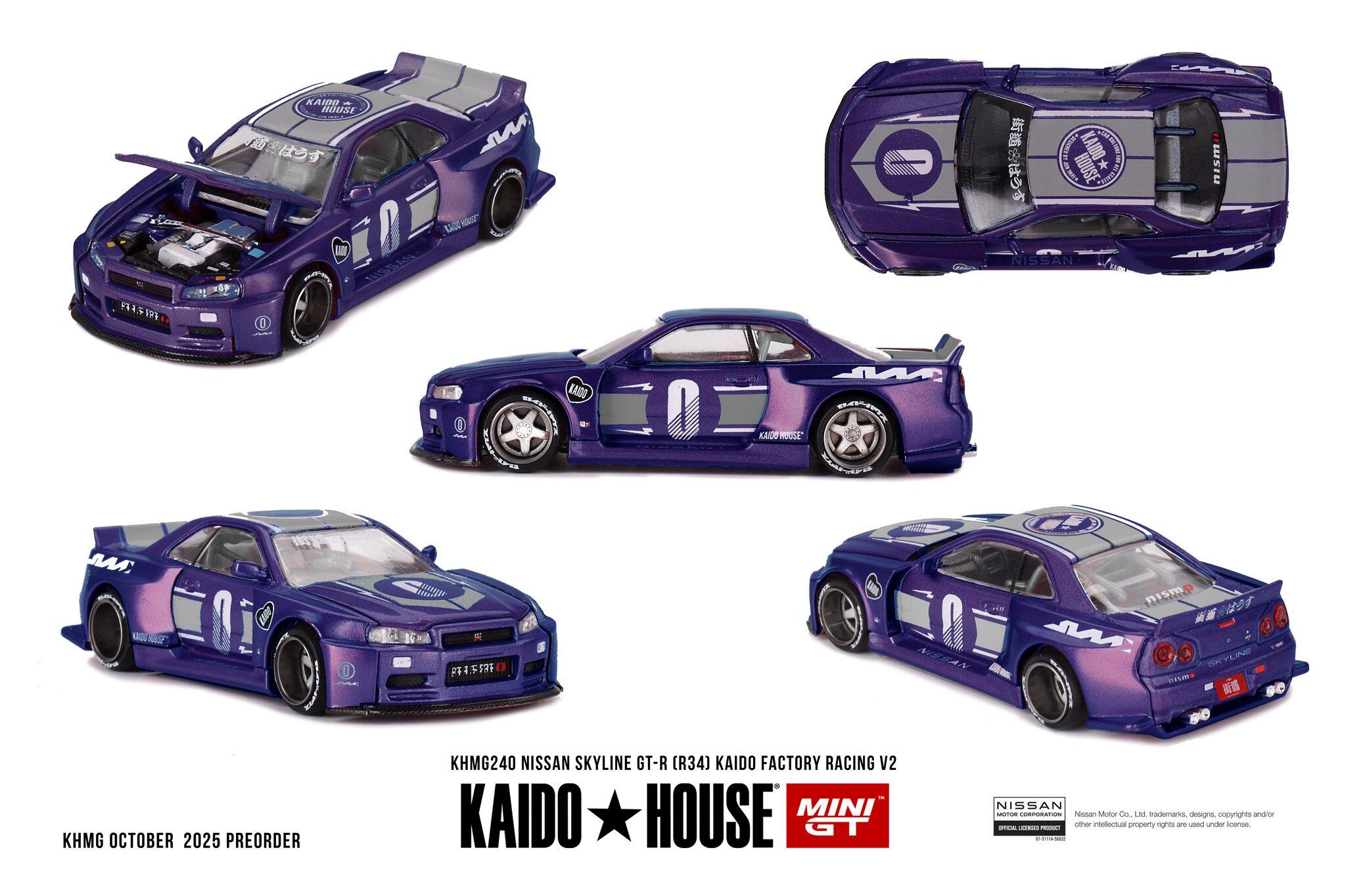 [En précommande] Kaido★House / Mini GT - #KHMG240 - Nissan Skyline GT-R (R34) KAIDO RACING FACTORY V2 - 1/64