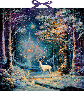 Magischer Winterwald Calendrier de l'Avent mural, Dimensions (L/H) : 52 x 38 cm