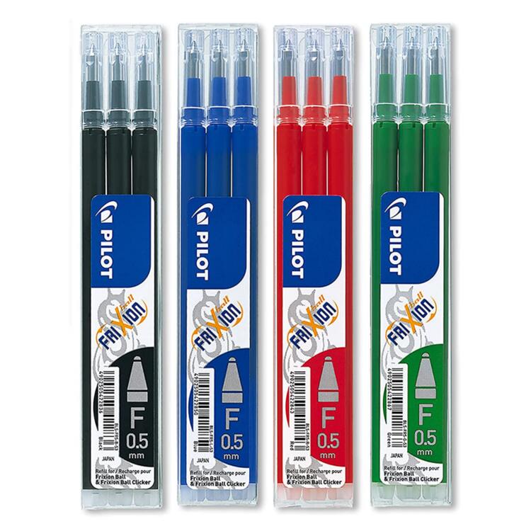 Pack de 12 stylos bleus effaçables FriXion Clicker Pilot + 12 recharges -  JPG