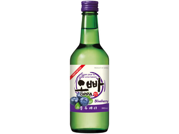 OPPA - Soju Boisson Alcool Coréenne Myrtille ALC 12% - 360ml 