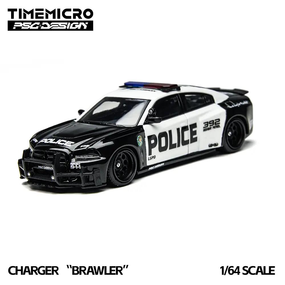 TimeMicro x PSC Design - 1/64 Warhorse "Brawler" Dodge Charger LSPD Police (TM648201)