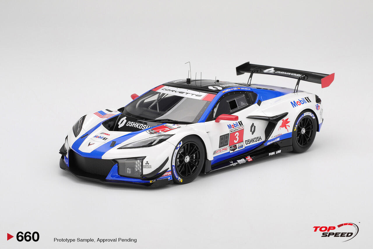 [Available for pre-order] TopSpeed - #TS0660 - Chevrolet Corvette Z06 GT3.R #3 Corvette Racing by Pratt Miller Motorsports - 2025 Sebring 12 Hours - 1/18