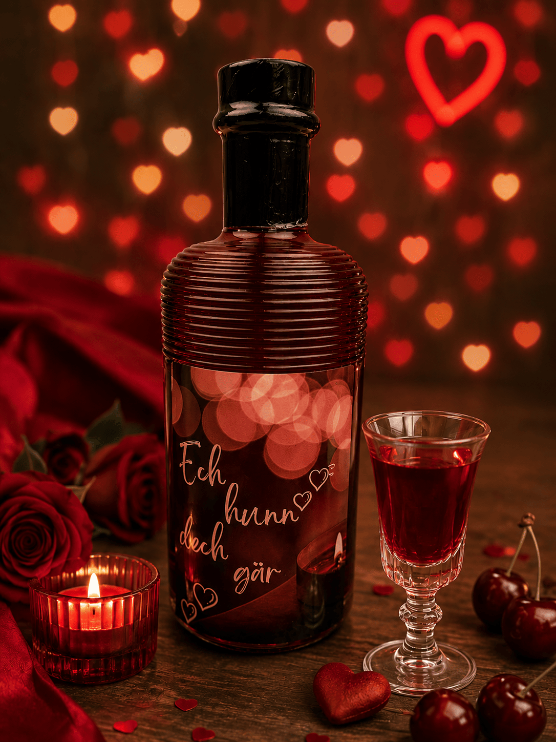 Cherry Liqueur 40% Riviers Rings 50cl St Valentine'sday Edition