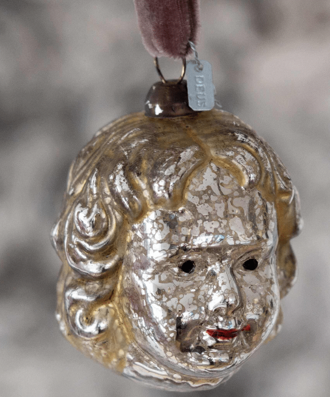 Christmas ornaments - Glass seraph with golden curls