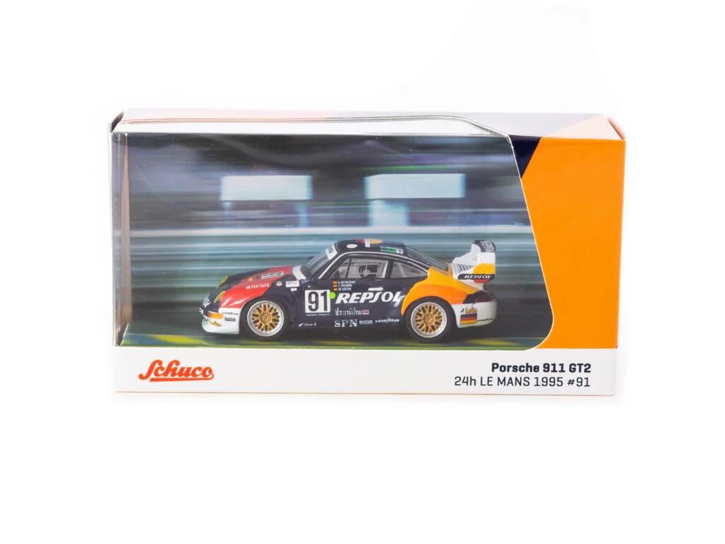Schuco x Tarmac Works - #T64S-004-REP - Porsche 911 GT2 # 91 - 24h Le Mans 1995 - Collab64 - 1/64