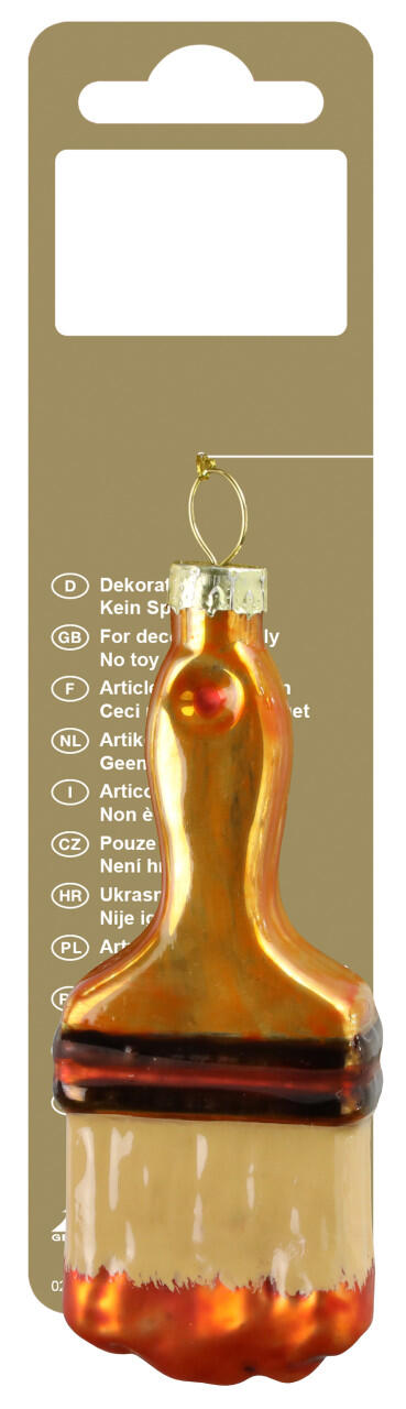 Orange Christmas hanging brush, 9.5 x 4 x 2 cm