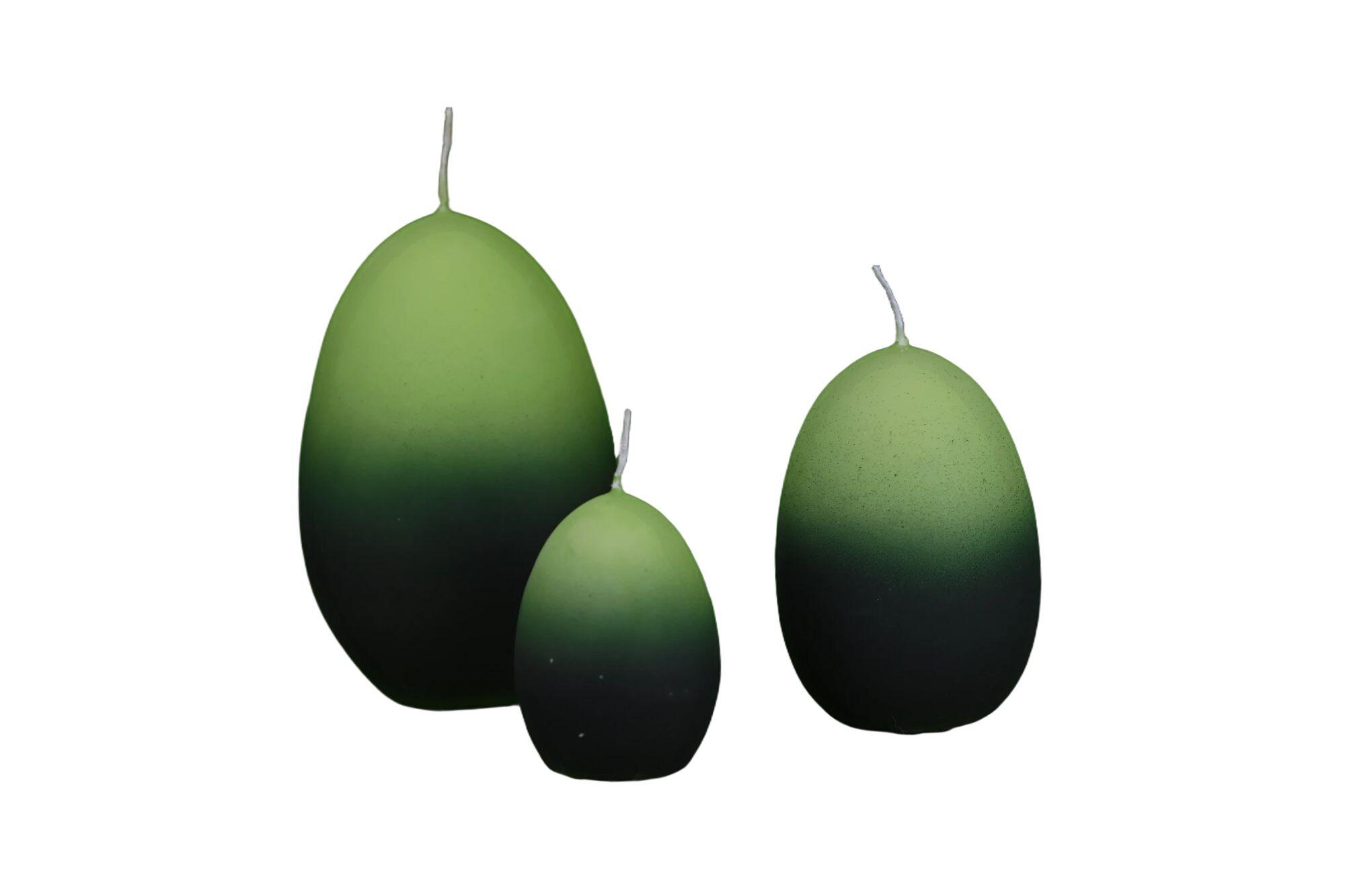 Set de 3 bougies oeufs vertes
