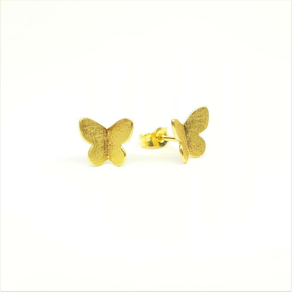 18k yellow gold butterfly earrings.