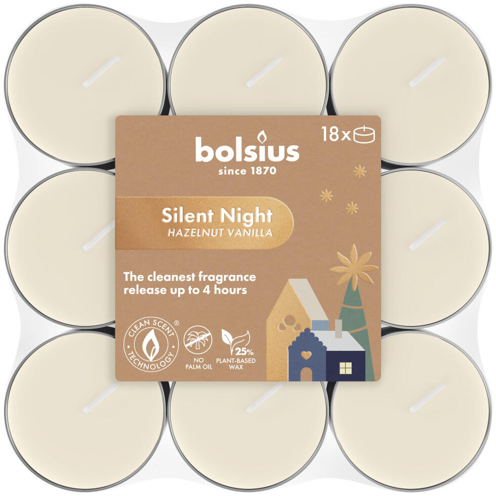 Bolsius scented tealights Silent Night 18-pack creme