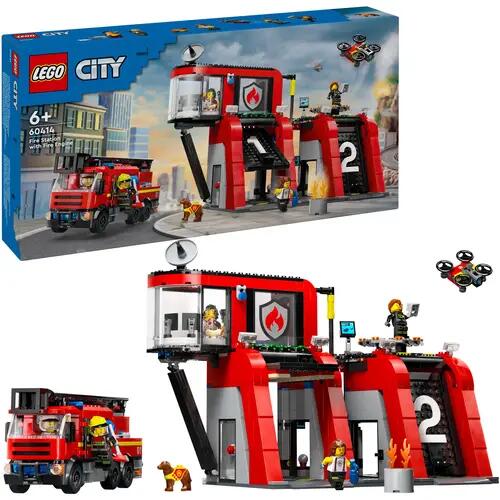 LEGO® City 60414 Poste de pompiers avec véhicule-échelle pivotante