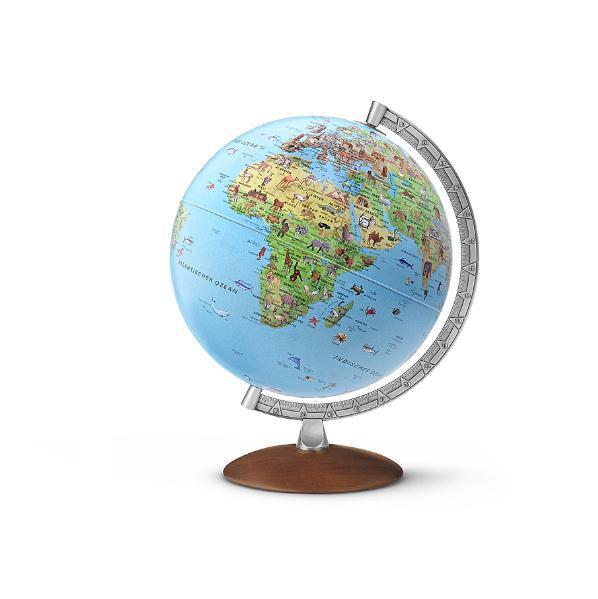 Kinderglobus KI 3010 Kinderleuchtglobus, Durchmesser: 30 cm, mit informativen Abbildungen, Metallmeridian, inkl.Begleitbüchlein, G