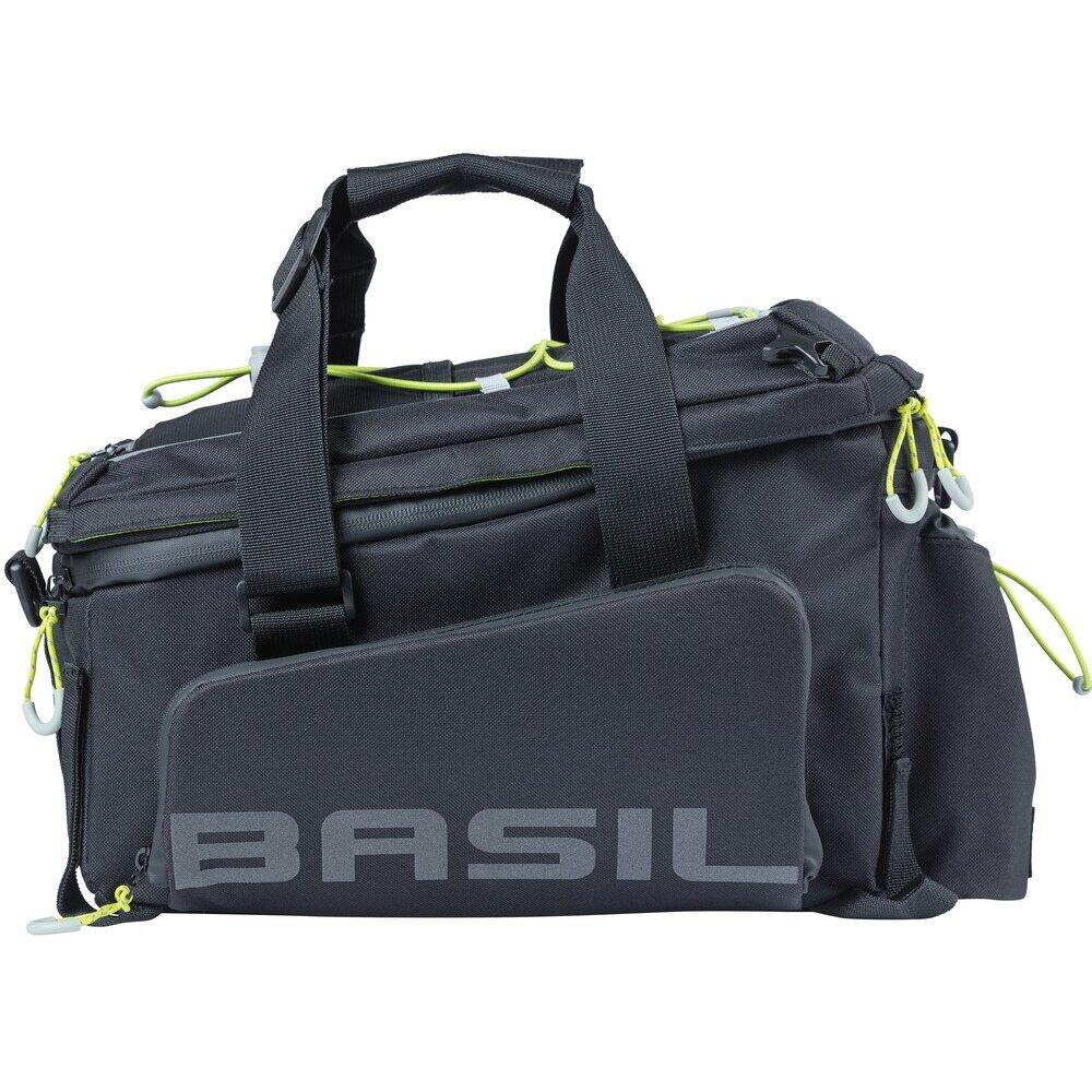 Pannier bag for Basil Miles XL Pro rear rack, 9-36 L, 31 x 23 x 20 cm - Black Lime