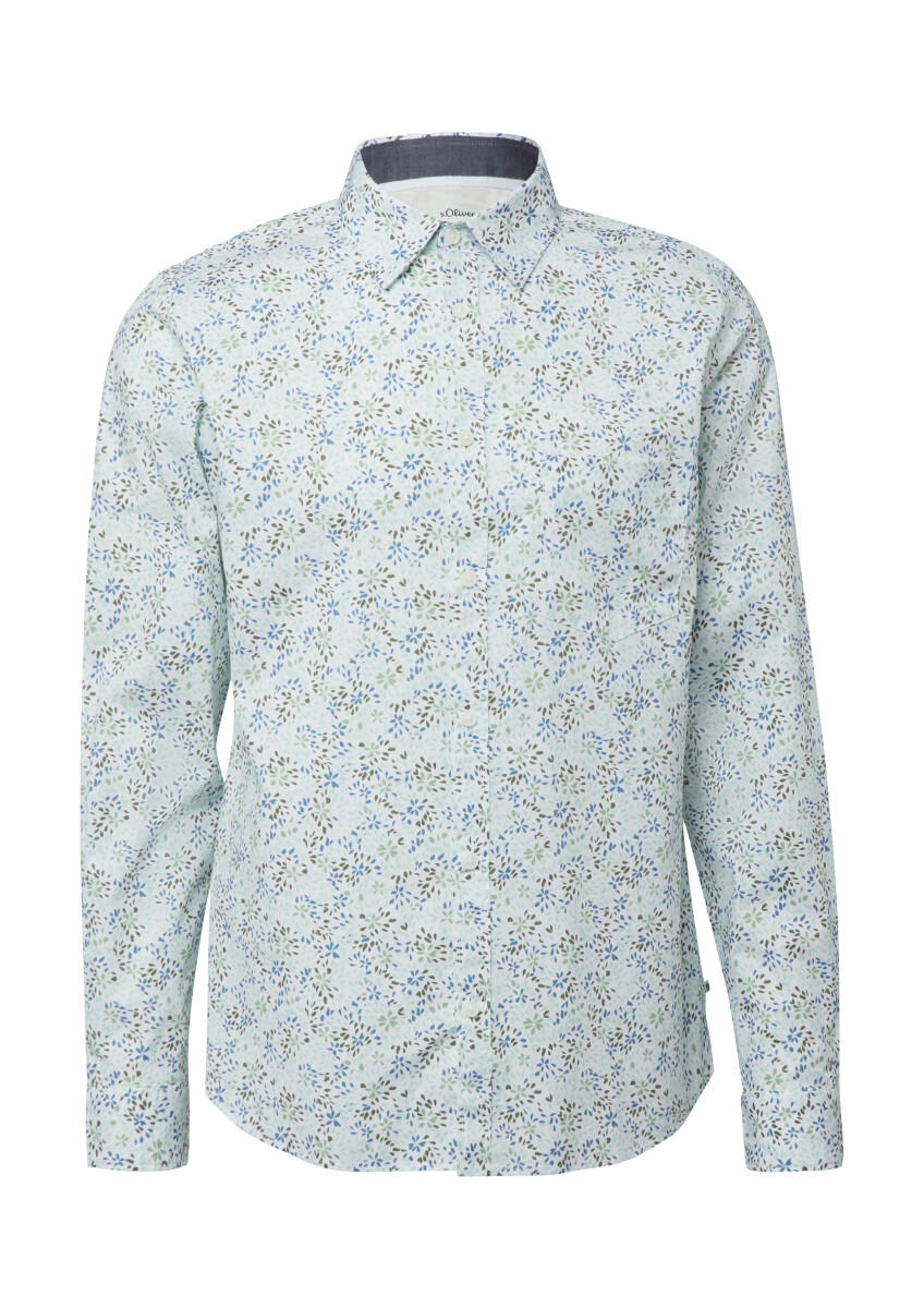 Slim Fit : chemise à manches longues avec imprimé all-over et col Kent