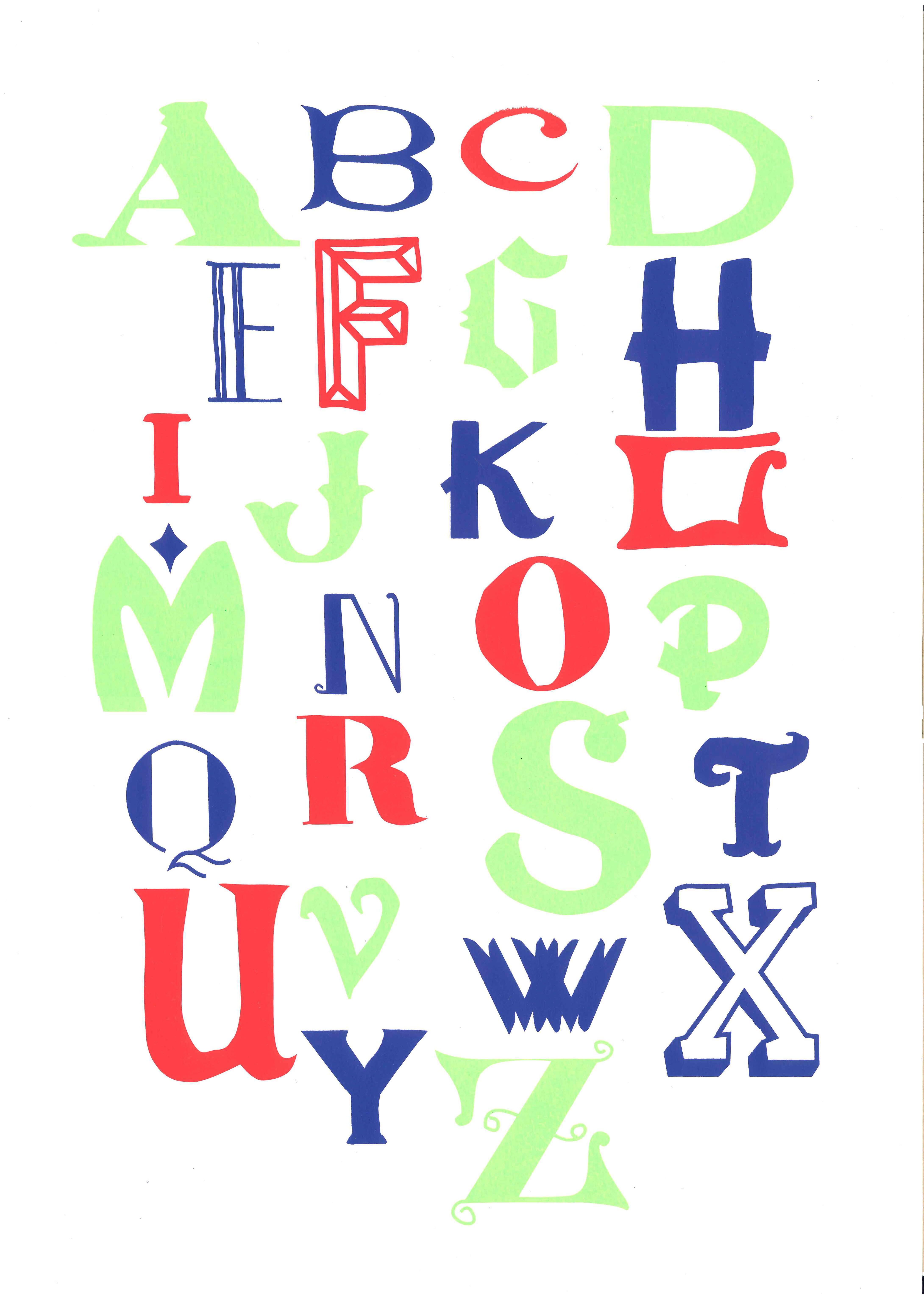 "ABC" - serigraphy, art screen printing  