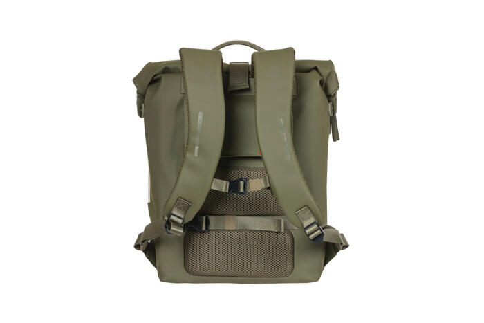 Sac à Dos Vélo Basil SoHo - Design Aurores Boréales Vert Mousse, 31x13x37 Cm, Parfait Pour La Ville
