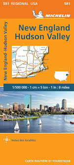 Michelin Carte Nouvelle-Angleterre Vallée de l'Hudson 581