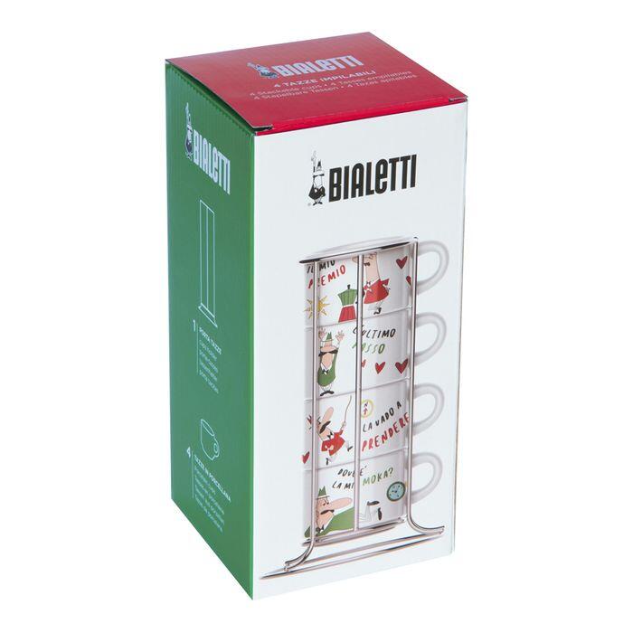 BIALETTI MOKA SET 4 TASSES CAPPUCCIO STACKABLE TAZZ203