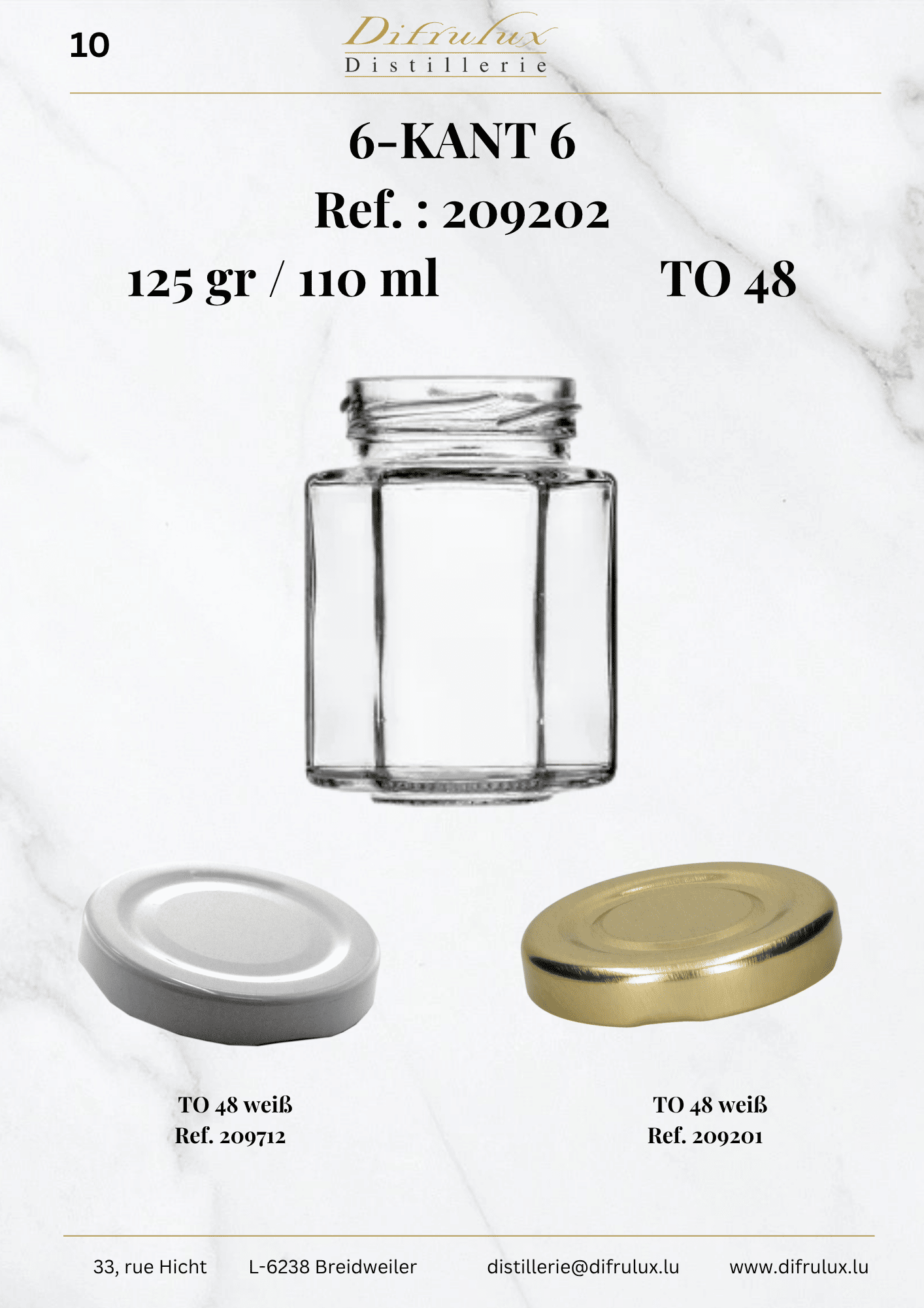  6 kant 6 - Pot à miel, 125 g / 110 ml, TO 48