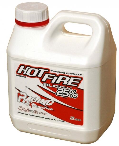 Racing Experience 02Hot211 RACING FUEL HOTFIRE EURO25 (25% Nitro) 2 litres Buggy Racing Fuel pour les modèles Nitro-RC