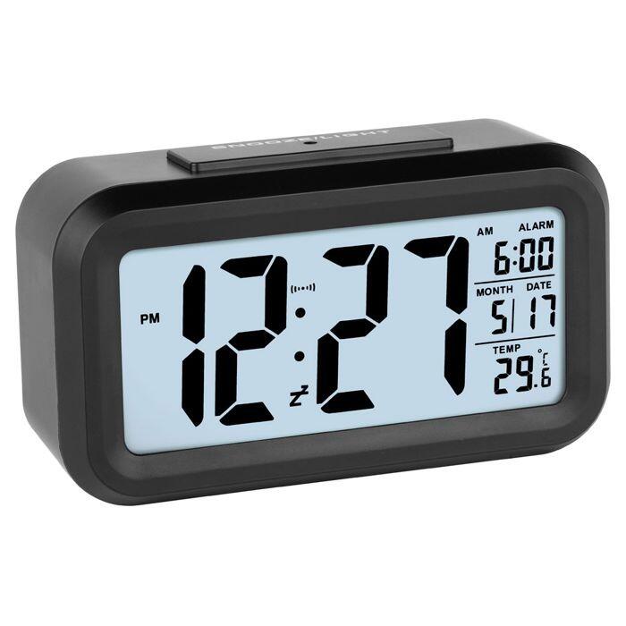 Schwarzer Multifunktionswecker Justaminute