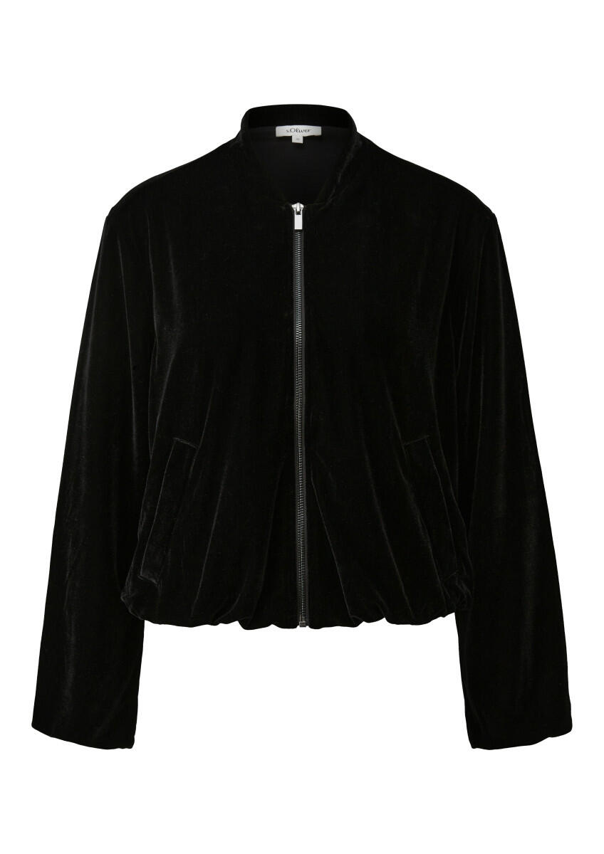 Velvet jacket with a bomber collar