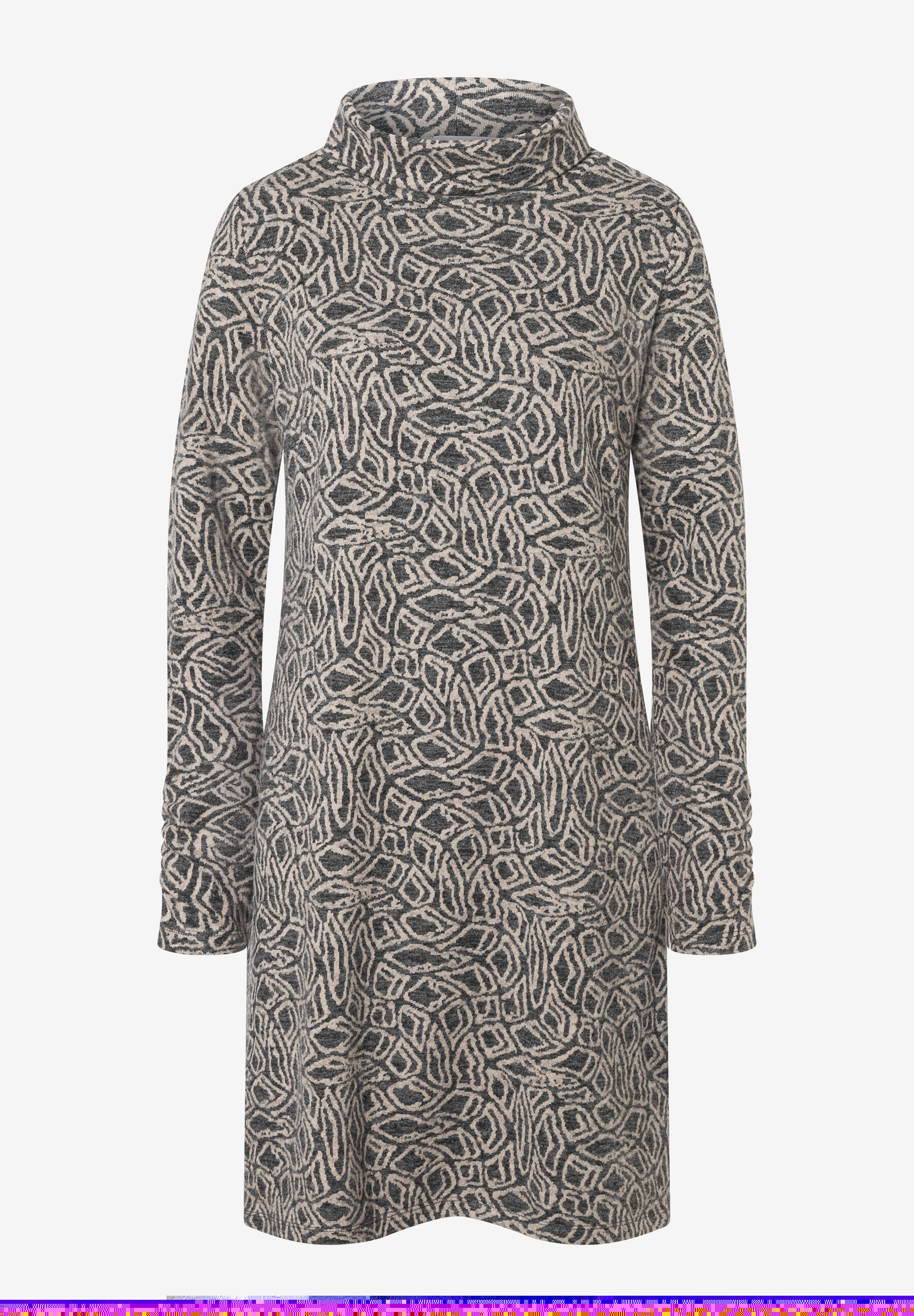 Jersey Jacquard Dress with Collar