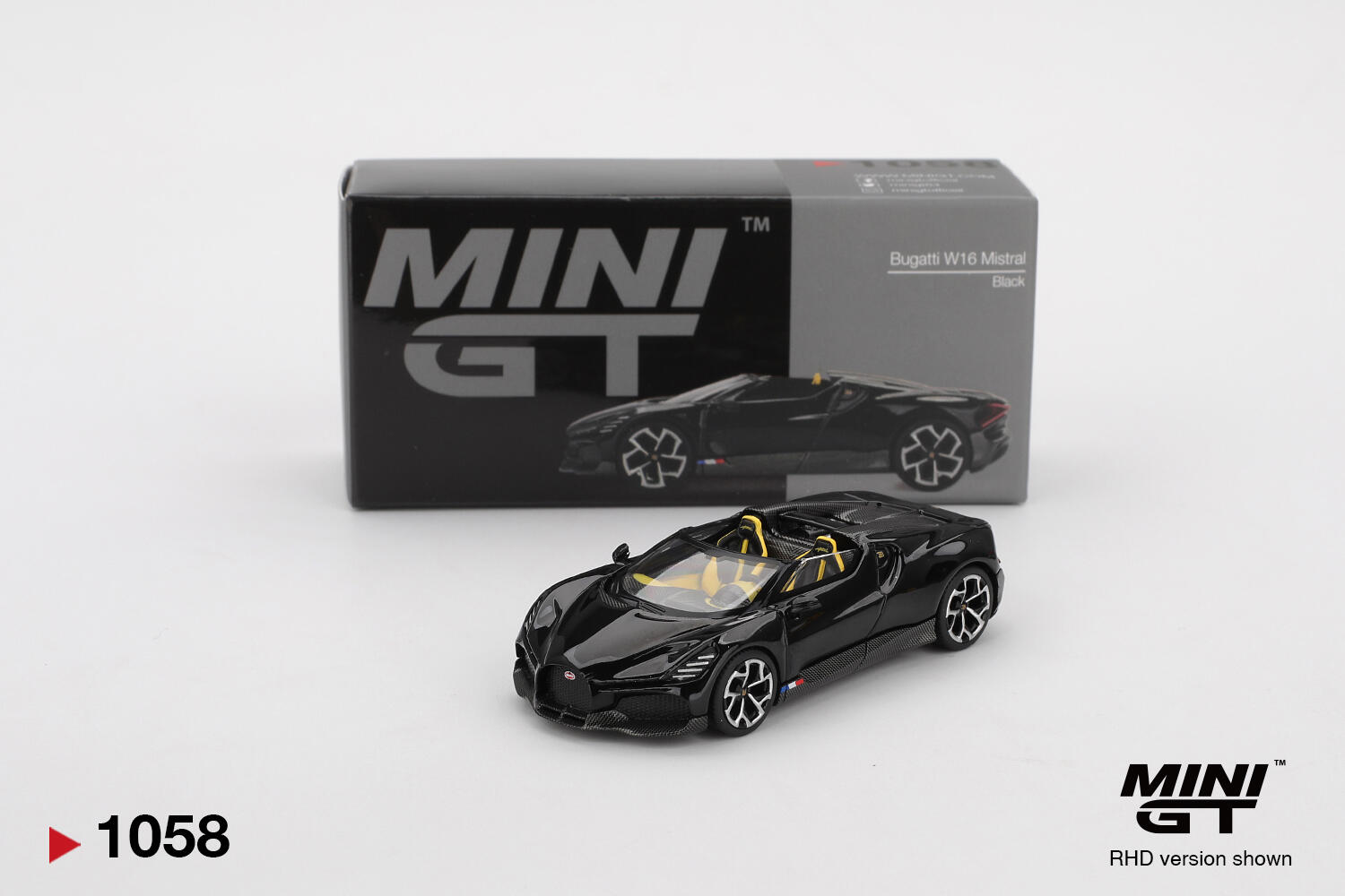 Mini GT - #MGT01058-L - Bugatti W16 Mistral - black - 1/64