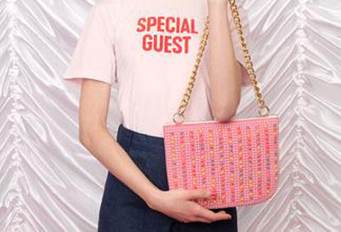 Play Purse pink-orange Perlen-Tasche mit einer massiven Gliederkette