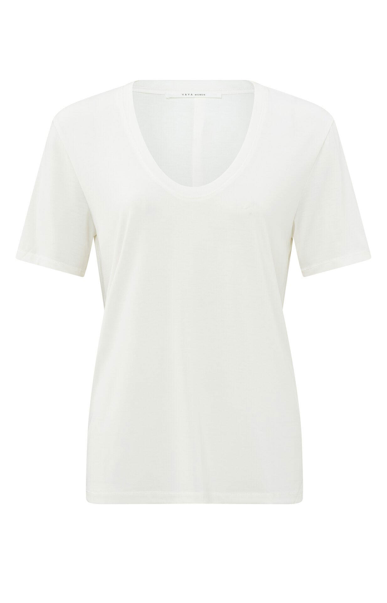 Yaya T Shirt mit rundem V Ausschnitt Letzshop