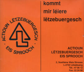 Logiciels Musique et enregistrements audio Actioun Lëtzebuergesch Eis Sprooch A.S.B.L.  Luxembourg