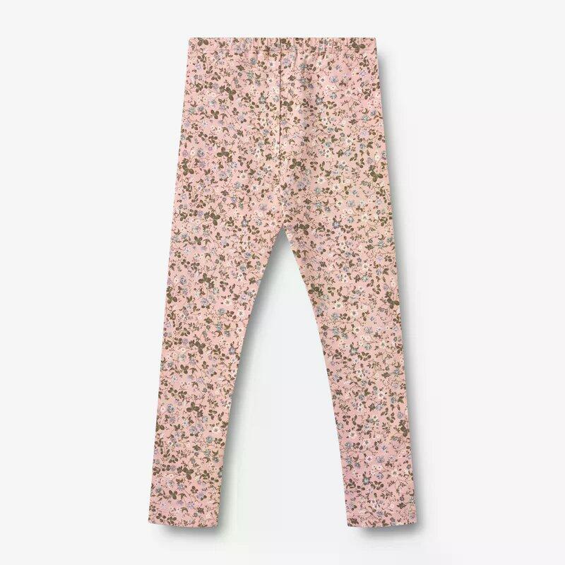Floral leggings in Rose Powder, size 116