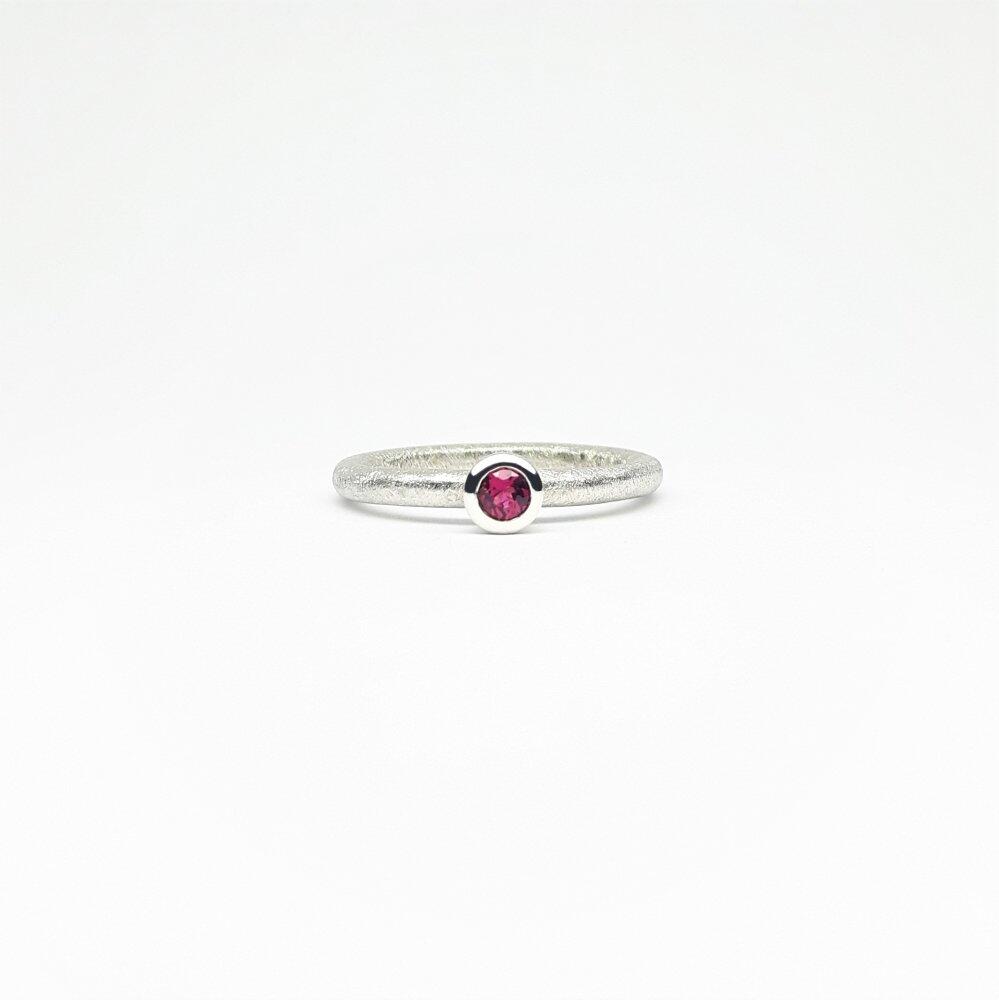 "combiring mini", 925 silver and pink tourmaline Ø3mm.