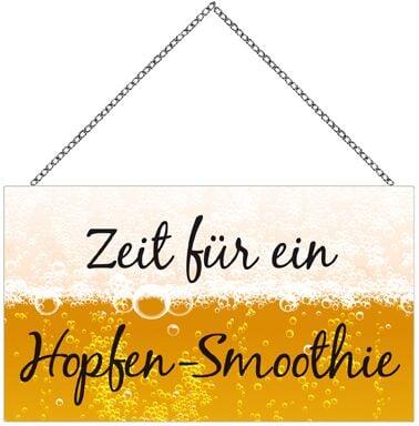 Sign with the Hopfen-Smoothie saying, 23 x 13 cm, with chain
